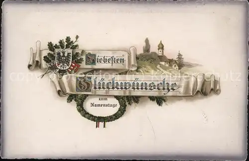 Namenstag Namenskarte Glueckwuensche Wappen /  /