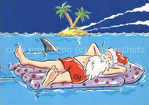 Humor Comic Weihnachtsmann Hai / Humor /