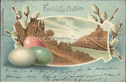 Ostern Easter Paques Eier Burg  / Greetings /