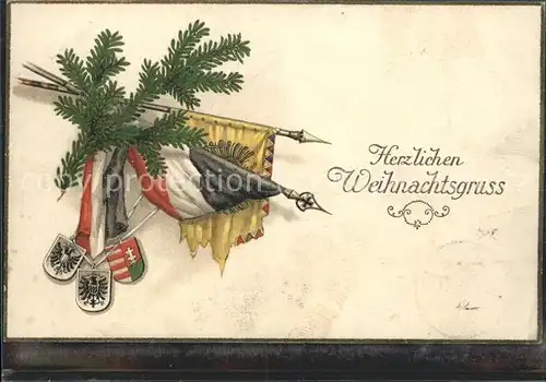 Weihnachten Weihnachtsgruss Fahnen Wappen / Greetings /