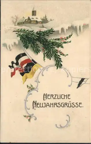 Neujahr Gruesse Fahnen / Greetings /