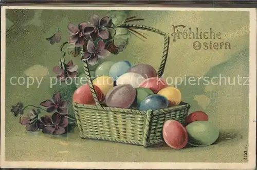 Ostern Easter Paques Osterkorb / Greetings /
