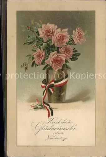 Namenstag Namenskarte Glueckwuensche Rosen /  /