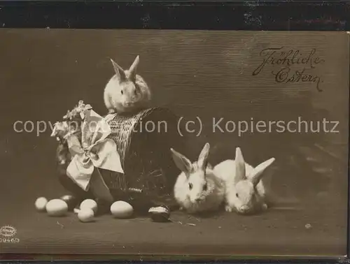 Ostern Easter Paques Hasen Korb Eier / Greetings /