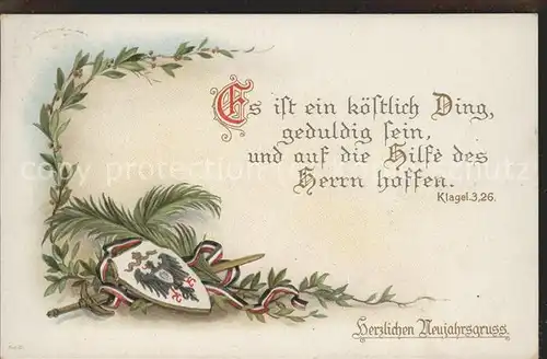 Neujahr Wappen Klagel Psalm / Greetings /