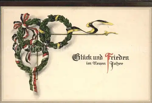 Neujahr Kraenze Glueck Frieden / Greetings /