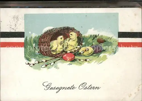 Ostern Easter Paques Korb Eier Kueken / Greetings /