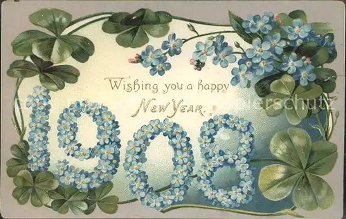 Neujahr Kleeblatt Wishing you a happy new Year / Greetings /