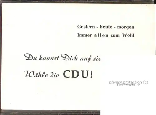 Politik Propaganda Altes Rathaus CDU / Politik /
