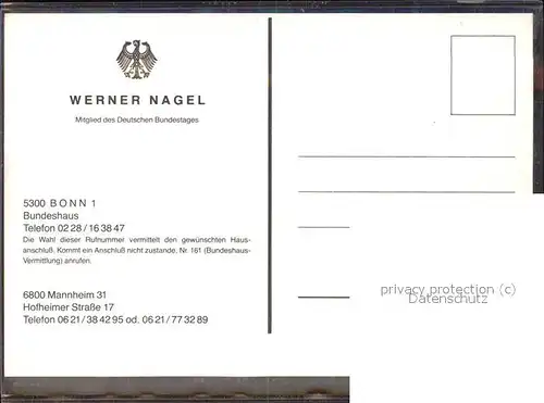 Politiker Werner Nagel  / Politik /