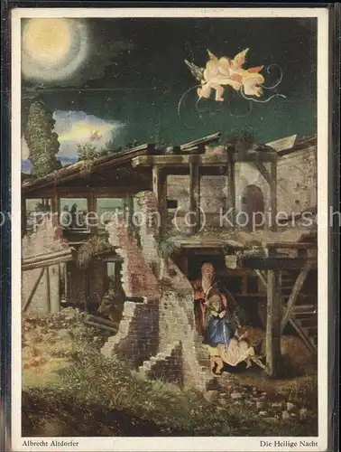 Kuenstlerkarte Albrecht Altdorfer Stall Engel Jesus Geburt / Kuenstlerkarte /