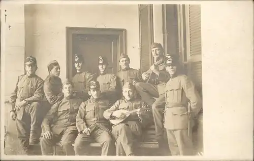 Militaria Schweiz Mandoline Gruppenfoto