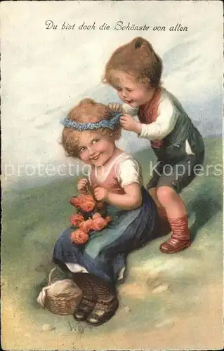 kk65189 Baby Nursery Bebe Blumen Rosen  Kategorie. Kinder Alte Ansichtskarten