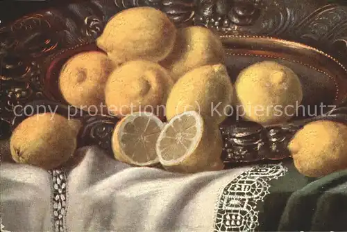 Obst Zitronen Kuenstlerkarte Kat. Lebensmittel