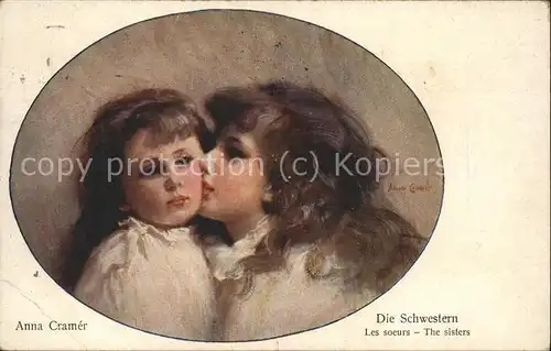 Kuenstlerkarte Anna Cramer Die Schwestern Nr. 50 Kat. Kuenstlerkarte