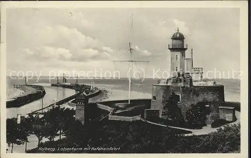 Leuchtturm Lighthouse Kolberg Lotsenturm Hafeneinfahrt  Kat. Gebaeude