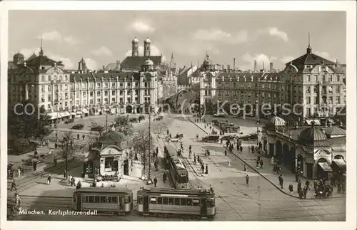 Strassenbahn Muenchen Karlsplatzrondell Kat. Strassenbahn