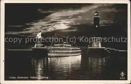 Leuchtturm Lighthouse Lindau Bodensee Hafenbeleuchtung Kat. Gebaeude