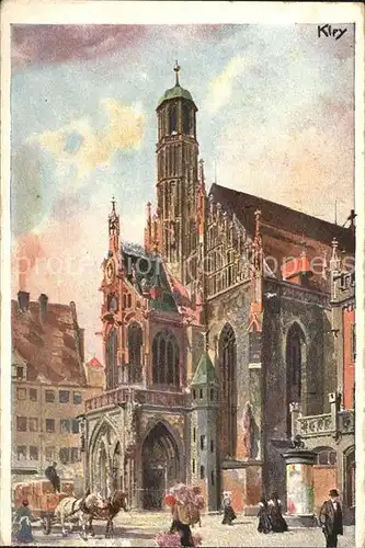 Kley Nuernberg Frauenkirche Nr. 562 Bayerische Landesausstellung Kat. Kuenstlerlitho