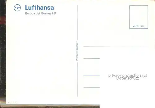 Flugzeuge Zivil Lufthansa Europa Jet Boeing 727 Kat. Flug