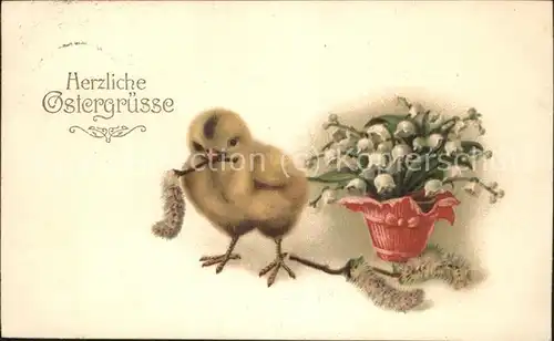 Ostern Easter Paques Kueken Maigloeckchen / Greetings /