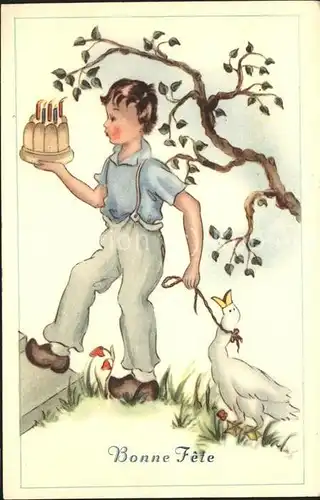 kk69533 Baby Nursery Bebe Kuchen Geburtstag Gans Kategorie. Kinder Alte Ansichtskarten