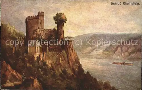 Schloesser Schloss Rheinstein Kuenstlerkarte Rhein Nr. 5348 Kat. Gebaeude