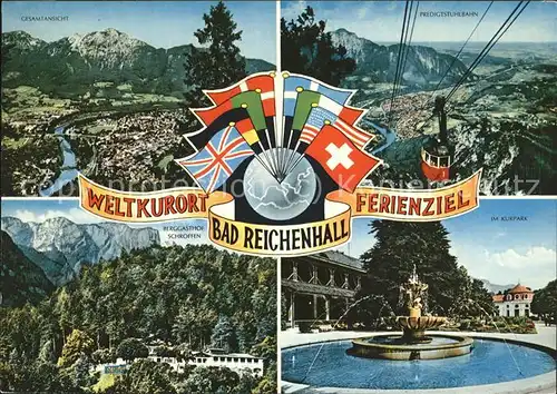 Seilbahn Weltkurort Bad Reichenhall Fahnen Brunnen / Bahnen /