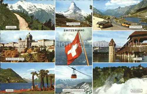 Seilbahn Matterhorn Rheinfall Schweiz Luzern Fahne Sustenpass / Bahnen /