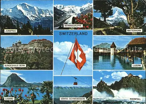 Seilbahn Luzern Fahne Matterhorn Rheinfall Schweiz / Bahnen /