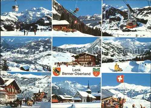 Seilbahn Lenk Berner Oberland Wappen Fahnen Skilift / Bahnen /