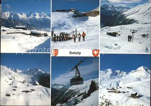 Seilbahn Wappen Belalp Skifahren / Bahnen /