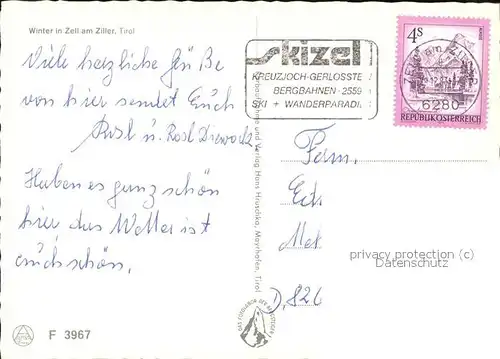 Seilbahn Pferdekutsche Zell Zillertal Wappen / Bahnen /