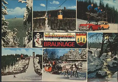Seilbahn Winterparadies Braunlage Wappen Pferdekutsche Skifahren / Bahnen /