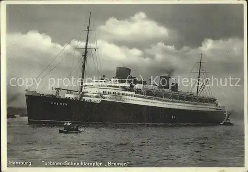 Dampfer Oceanliner Hamburg Turbinen Schnelldampfer Bremen Kat. Schiffe