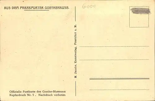 Goethe Nr. 5 Vorsaal Museum Frankfurt Kat. Goethe