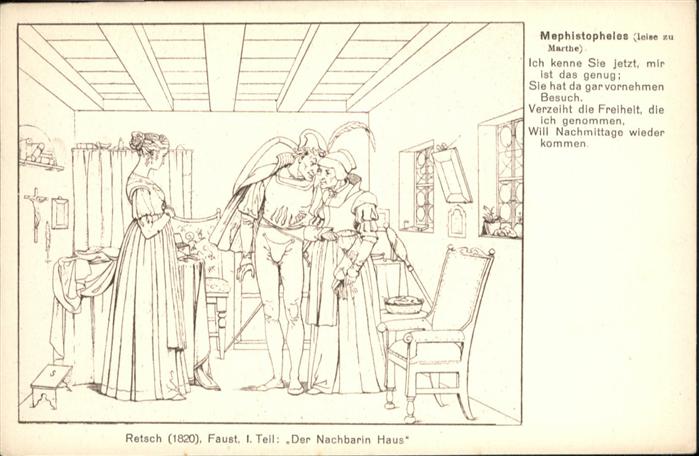 Goethe Retsch Faust Der Nachbarin.. Ansichtskarten günstig