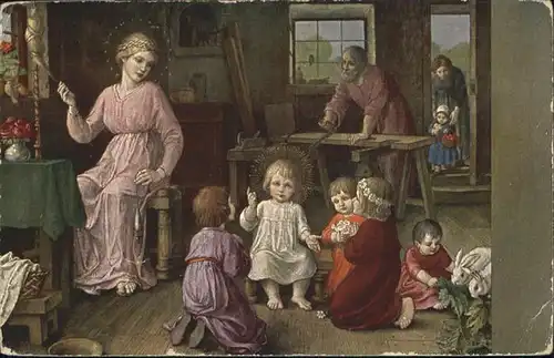 Spinnen Spindel Kinder Saegen Handwerk Kuenstler H. Huber Sulzemoos Holy Family