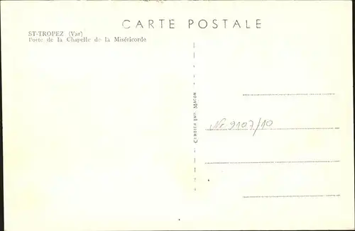 aw13625 Saint-Tropez Var Porte de la Chapelle de la Misericorde Kategorie. Saint-Tropez Alte Ansichtskarten