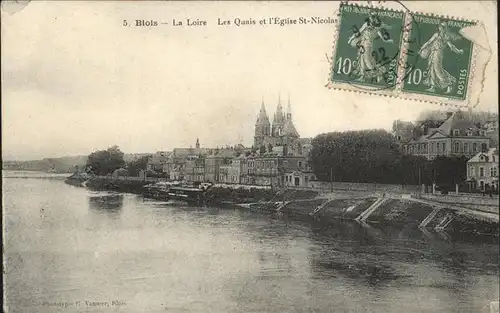 hw09854 Blois Loir et Cher Les Quais Eglise St. Nicolas Kategorie. Blois Alte Ansichtskarten