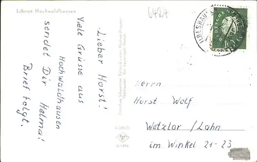 pw01312 Ilbeshausen-Hochwaldhausen  Kategorie. Grebenhain Alte Ansichtskarten