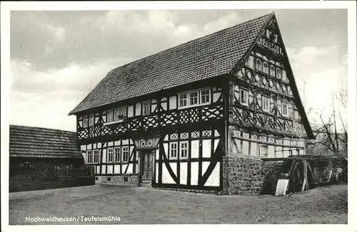 pw01374 Ilbeshausen-Hochwaldhausen Teufelsmuehle Fachwerkhaus Kategorie. Grebenhain Alte Ansichtskarten