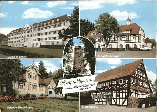 pw01523 Ilbeshausen-Hochwaldhausen Teufelsmuehle Hotel Felsenmeer Taufstein Pension Stirm Heuser Kategorie. Grebenhain Alte Ansichtskarten