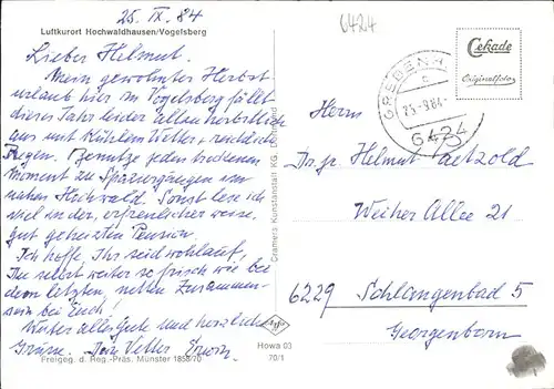 pw01558 Ilbeshausen-Hochwaldhausen Luftkurort Vogelsberg Flugaufnahme Kategorie. Grebenhain Alte Ansichtskarten