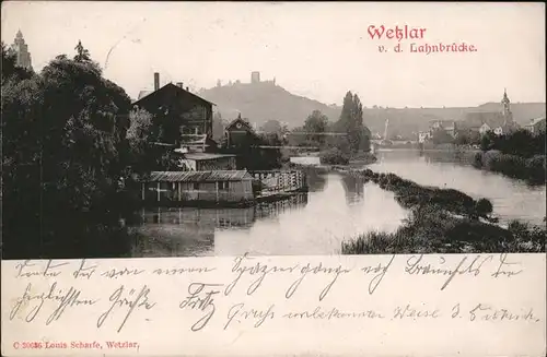 Wetzlar Blick von der Lahnbruecke Kat. Wetzlar