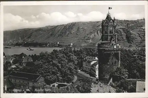 Andernach Rheinpanorama mit Rundem Turm Kat. Andernach