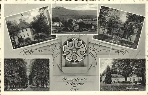Schieder-Schwalenberg Schloss Kurgarten Parkhaeuser / Schieder-Schwalenberg /Lippe LKR