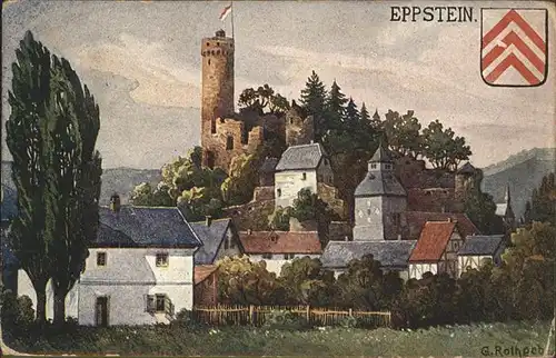 Eppstein Taunus Wappen Kuenstlerkarte G. Rothoeb Kat. Eppstein