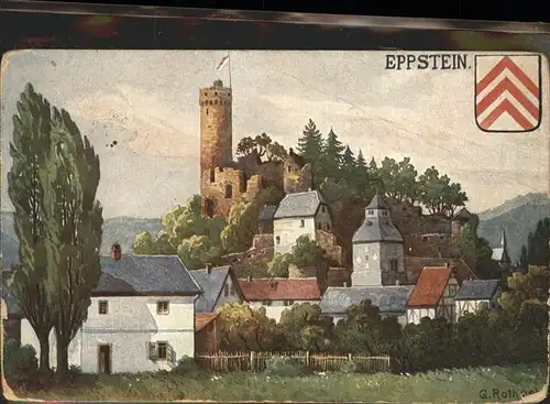 Eppstein Taunus Wappen Kuenstlerkarte G. R.  Kat. Eppstein