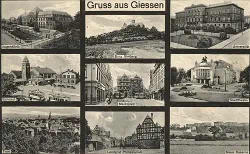 Giessen Lahn Stadttheater Kaserne Bahnhof Strassenbahn Augenklinik / Giessen /Giessen LKR